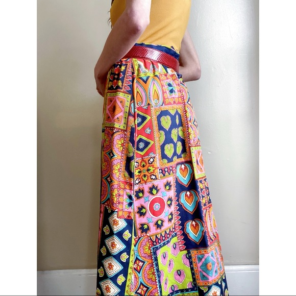 1960s Carrie couture quilted patchwork skirt - Picture 3 of 13
